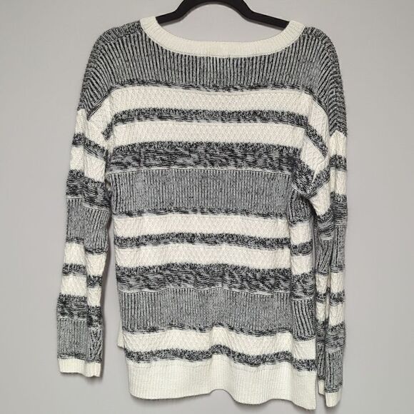 NY Threads Black and White Striped Sweater - Picture 3 of 5